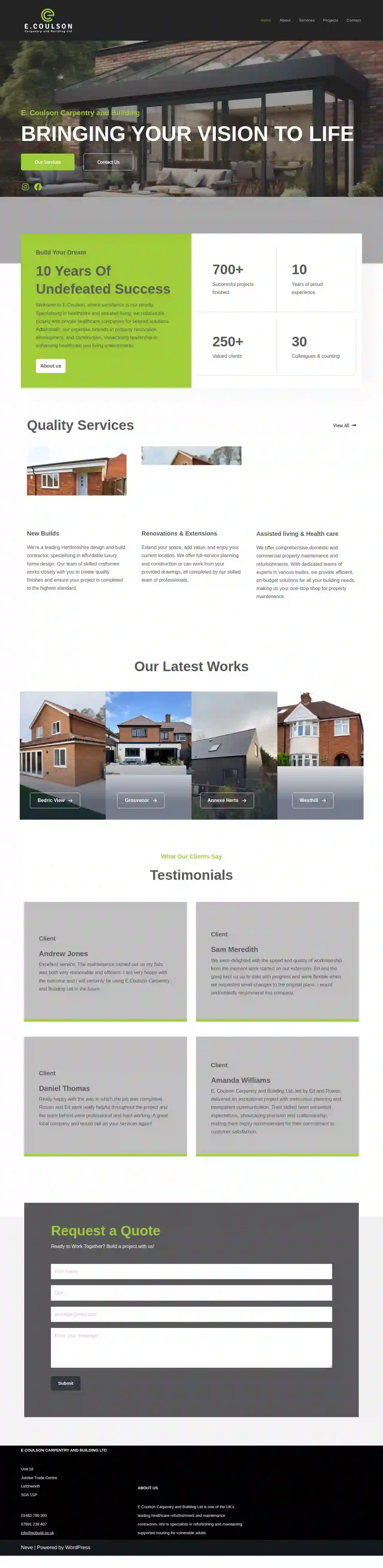 E Coulson Carpentry & Building Ltd