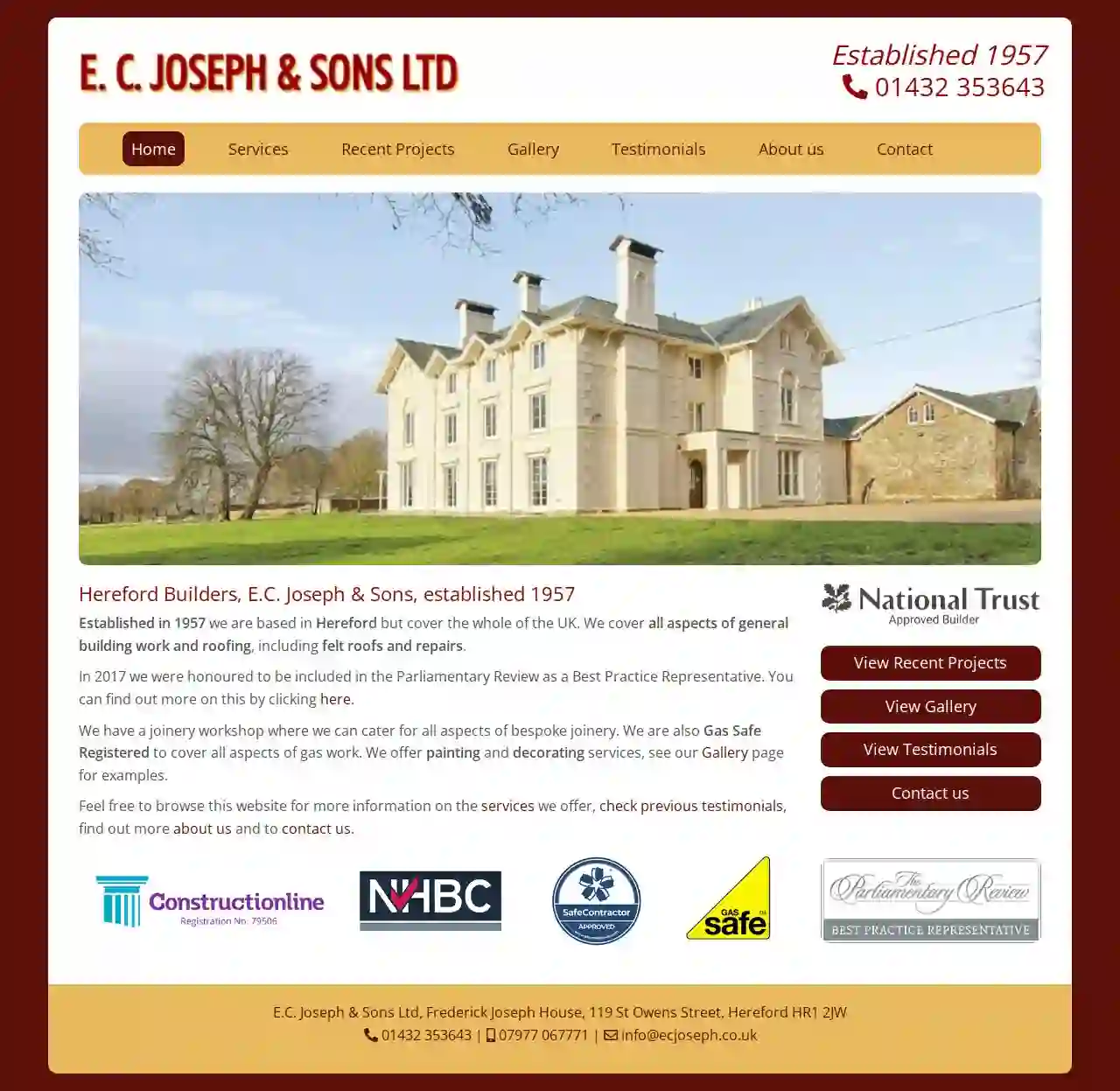 E C Joseph and sons Builders Ltd : Est 1957