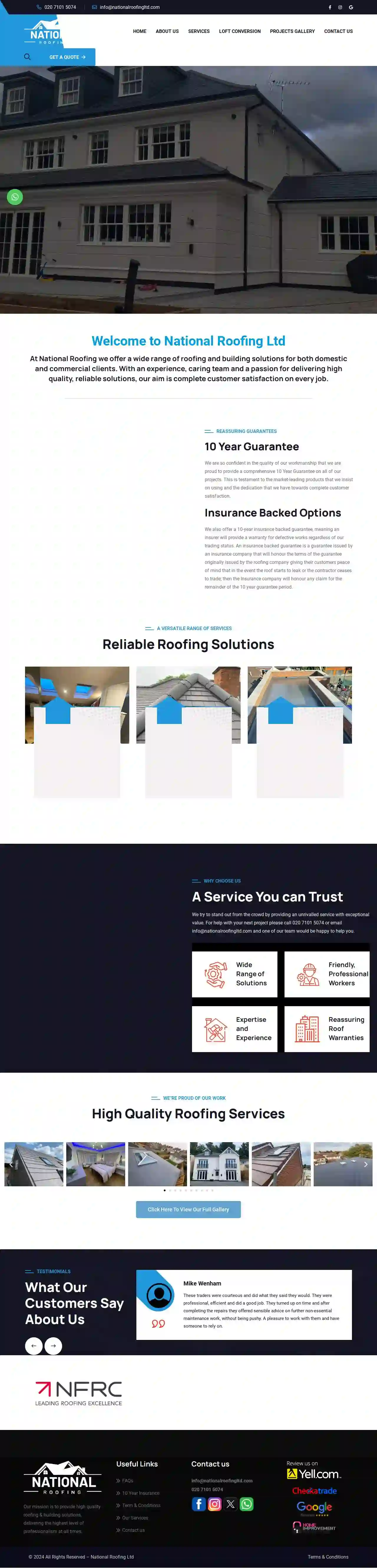 Loft Conversion Roof Repairs Extensions - National Roofing Ltd