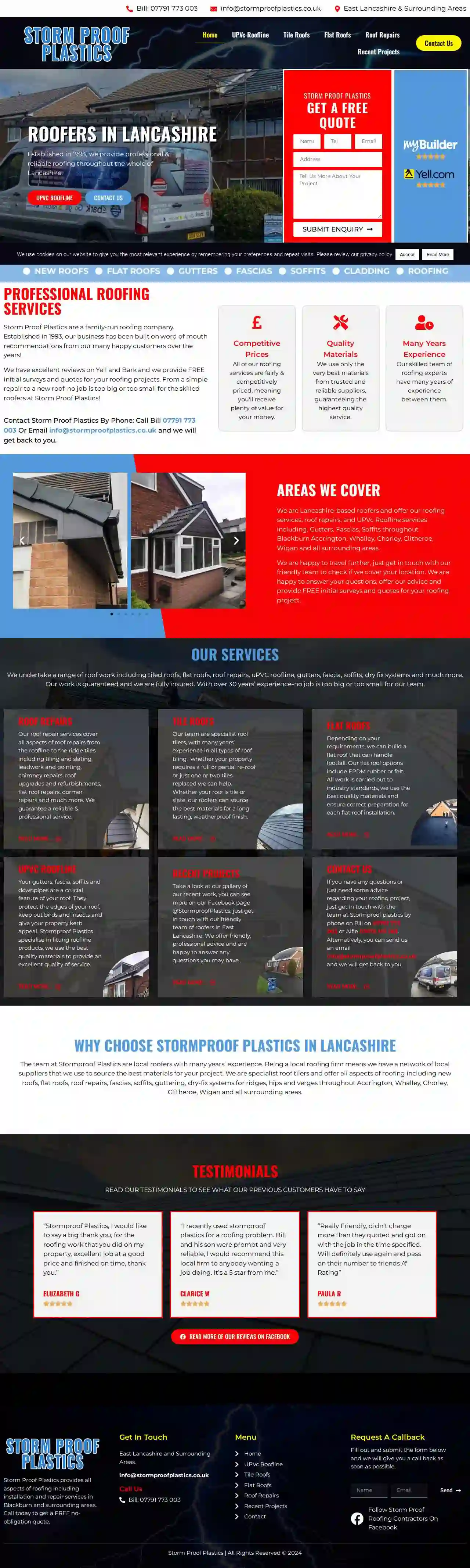 Stormproof plastics Roofing contractors